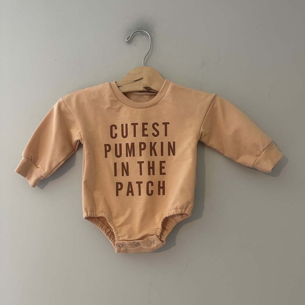 $12 ADD ON pumpkin patch neutral romper 6-12M Zara Hanna Andersson Baby Gap‎
